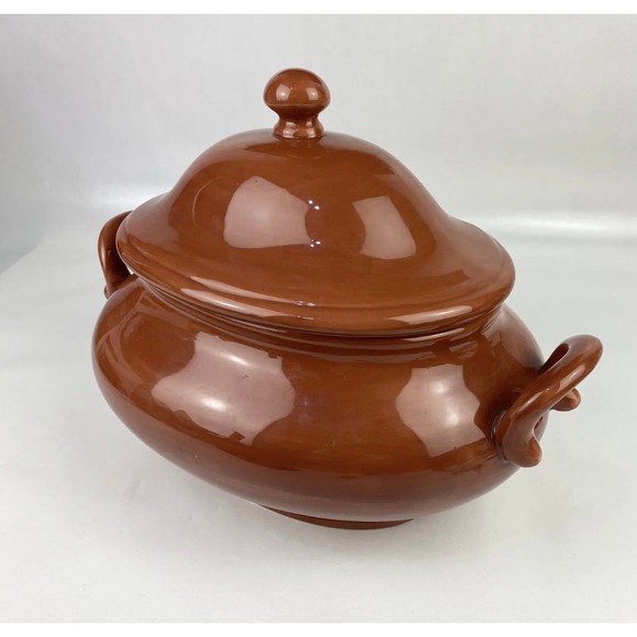 Pottery Barn Sausalito Terracotta Bowl Soup Tureen Thanksgiving Dish Serveware - Picture 2 of 4